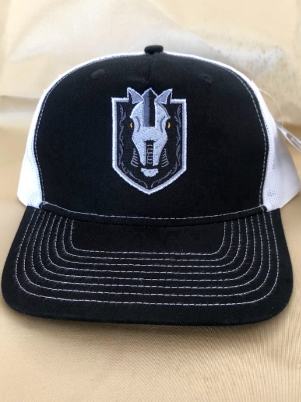 Henderson Silver Knights Black and White Mesh Trucker Snapback Hats!